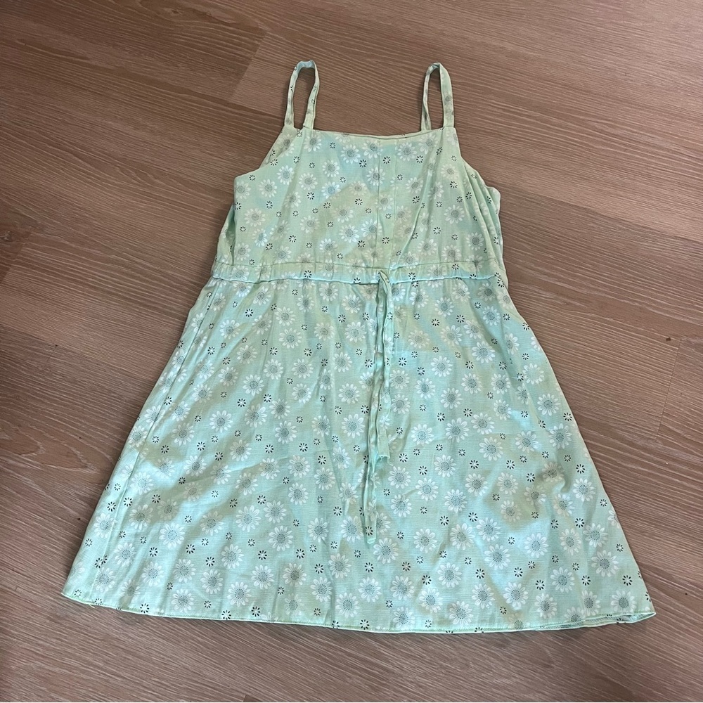 Francesca’s mint floral adjustable waist dress